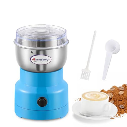 Moongiantgo Mini Coffee Grinder Electric 200W 10s Fast Grinding - color: Blue