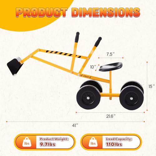 Albott Ride On Sand Digger Excavator Toys - color: Yellow