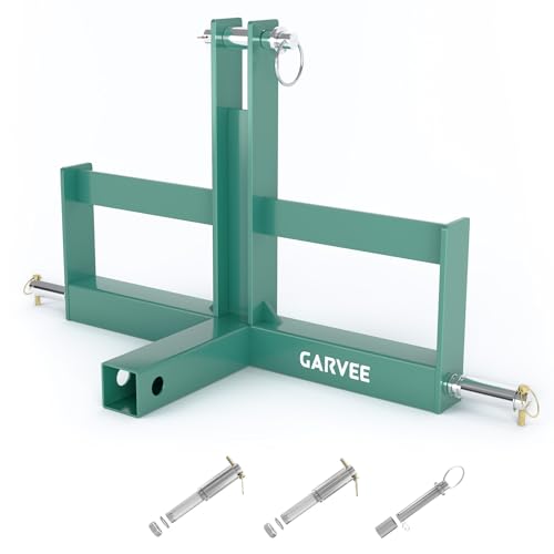 Robust 3 Point Trailer Hitch Receiver for Tractor – 2" Category 1 Quick Hitch Drawbar Adapter – Includes Suitcase Weight Brackets – Green - color: Green