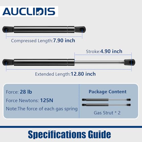 C16-23070 13 inch 28lb/125N Gas Strut Shock Spring Lift Support for Leer ATC Camper Shell Truck Topper Cap Canopy Door Windows Toolbox Snugtop Replacement Parts, C1623070, Set of 2 by AUCLIDIS - size: 13in/28lb