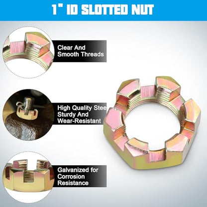 1"Trailer Spindle Castle Nut Kits for 1" Spindle Trailer Axle. - color: 2 Sets 1'' Trailer Axle Nut Kit