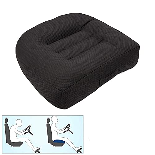Srutirbo Car Booster Seat Cushion Heightening Height Boost Mat, Breathable Mesh Portable Car Seat Pad Angle Lift Seat for Car, Office,Home (Pure Black) - color: Pure Black