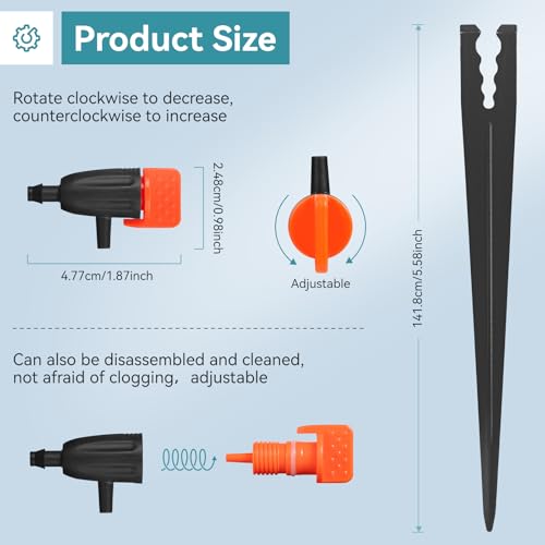 1/4" Drip Irrigation Drippers with Support Stakes, 25 Set - color: 25set Drippers with Support Stakes