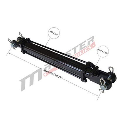 Double Acting Hydraulic Cylinder - AG Tie-Rod Hydraulic Cylinder 2500 PSI Agriculture Standard 2.5" bore 8" Stroke (2.5x8) - size: 8" Stroke, style: 2.5" Bore