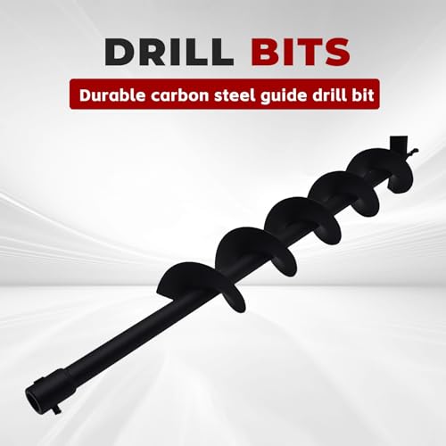 findmall Earth Auger Drill Bits 4" 6" 8" 10" 12" for Gaseous Fluid Powered Post Fence Hole Digger - size: 4inch