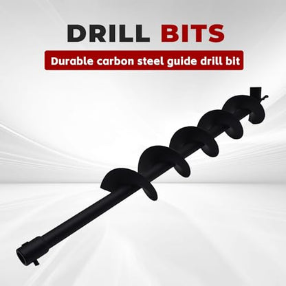 findmall Earth Auger Drill Bits 4" 6" 8" 10" 12" for Gaseous Fluid Powered Post Fence Hole Digger - size: 4inch