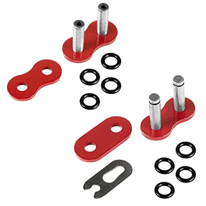 Caltric Red 530-Pitch 120-Links O-Ring Drive Chain Compatible with ATV/UTV/Quad/Side X Side/Motorcycle/Dirtbike/with Rivet and Clip on Master Links