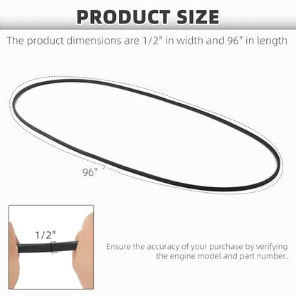 (2-Pack) Calvana 954-04060c Mower Deck Belt, Compatible with Troy Bilt Lawn & Troy Bilt Mower Parts, Craftsman 42", Cub Cadet Ltx 1040, Cub Cadet 42" Deck Belt, 954-04060b, 96" x 1/2" - size: 96" x 1/2"
