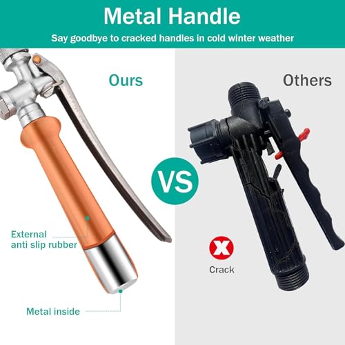 All Metal Sprayer Wand with 3 Types of Nozzles, Fan Nozzle Replacement Sprayer Wand, Stainless Steel Sprayer Wand with 1/4" & 3/8" Brass Barb and 2 Hose Clamps (3 Nozzles 44 Inches Sprayer Wand) - style: 3 Nozzles 44 Inches Sprayer Wand