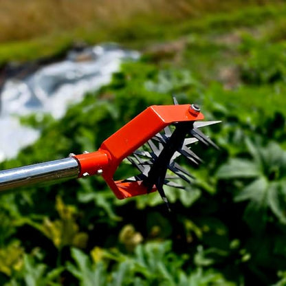 67in Garden Cultivator with Tempered Spring Steel Tines - color: Orange