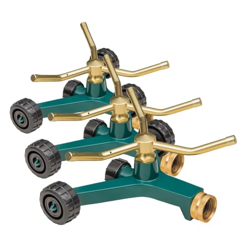 Orbit 58257N Lawn and Garden 3-Arm Metal Sprinkler with Wheel Base (Pack of 3) - style: 3-Arm Sprinkler (Pack of 3)