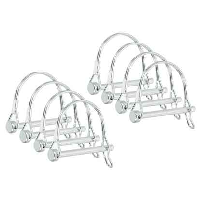 PATIKIL Trailer Coupler Pin 1/4" x2-3/4, 4 Pcs Wire Lock D Shape Safety Shaft Locking Round Pto Pins for Farm Trailers Lawn Hitches Garden Tractor Kayak Boat, Silver (6x70mm) - size: 1/4" x 2-3/4"