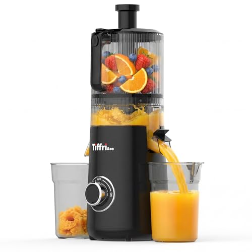 3-in-1 Cold Press Juicer, 6" Wide Chute Masticating Juicer - color: Black