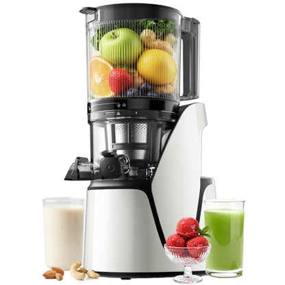 EanOruus Juicer Machines, 3-in-1 Cold Press Juicer, Bright White - color: Bright White