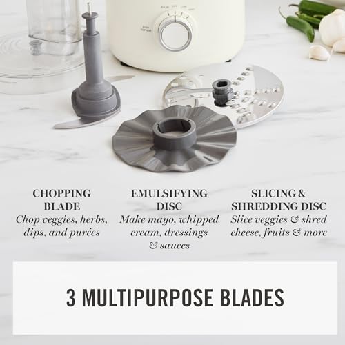 Martha Stewart 10 Cup Food Processor & Electric Chopper, One Touch Pulse - color: Linen Cream