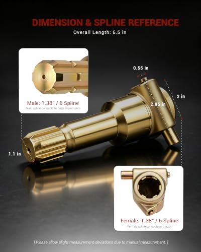 PTO Extender for Tractor, 1-3/8" 6 Spline Male to Female, 70HP