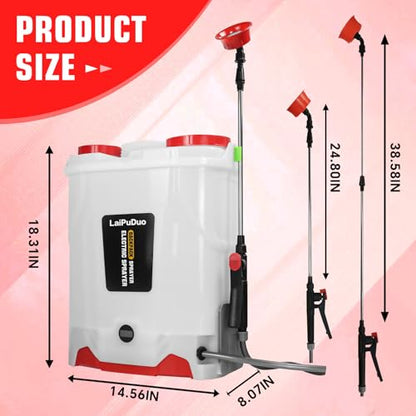 Battery Powered Backpack Sprayer Compatible with Milwaukee 18V Battery,5.3 Gallon,100 PSI Electric Garden Sprayer, Weed Lawn Sprayer with Telescopic Wand & 4 Nozzles,for Lawn and Garden(No Battery)