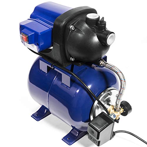 XtremepowerUS 1.6HP Shallow Well Pump Tank Garden Water Pump Booster System Pressurized Farm Irrigation 1000GPH, 1200W Jet Pump for Home Garden Lawn Farm, Matte black - size: 1.6 HP with Tank (Matte Black)