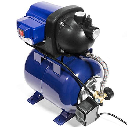 XtremepowerUS 1.6HP Shallow Well Pump Tank Garden Water Pump Booster System Pressurized Farm Irrigation 1000GPH, 1200W Jet Pump for Home Garden Lawn Farm, Matte black - size: 1.6 HP with Tank (Matte Black)