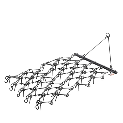 VEVOR Drag Harrow 4 ft x 4 ft Durable Chain Harrow with 69 Sharp Teeth - size: 4 x 4 ft