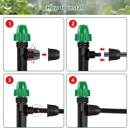 HUISUYTON 30PCS 1/4" Drip Irrigation Spray Emitters Lock Barbed Leak-Proof - size: 30PCS Misting