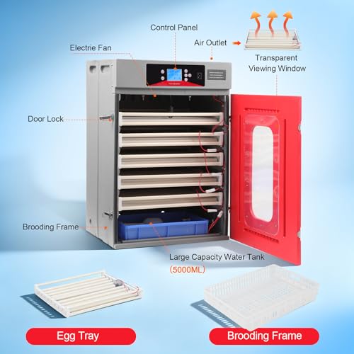 400-Egg Commercial Cabinet Incubator, Digital Poultry Hatcher