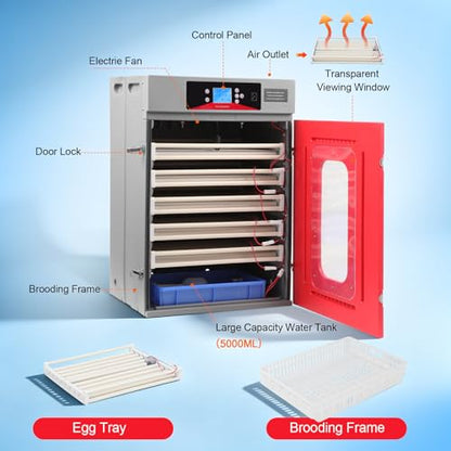 400-Egg Commercial Cabinet Incubator, Digital Poultry Hatcher