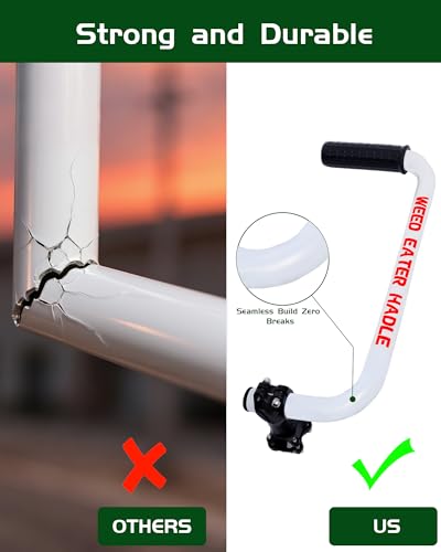 Weed Eater Handle, Ergonomic String Trimmer Grip Extension Back Saver, Weed Wacker Handle with Adjustable Shoulder Strap for Lawn Care, Landscaping, Yard, Grass, Trimming