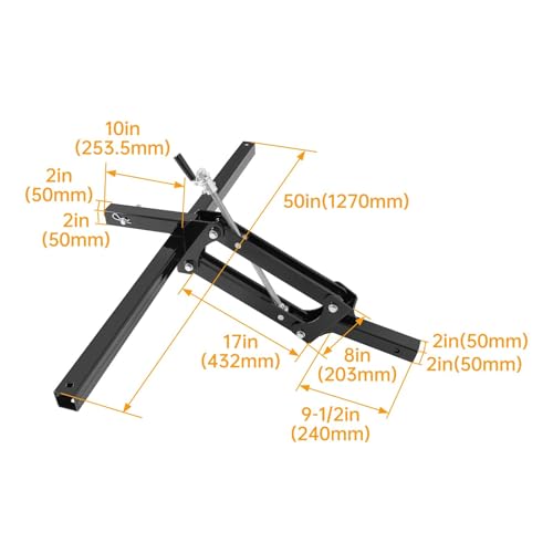 Suitable for Adjustable ATV/UTV Manual Implement Lift - 50" Tow Behind Rake, Scrape Blade, and Plow Disc with 2-Inch Receiver for Universal Compatibility