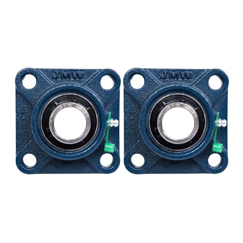 Jeremywell UCF210-32 Pillow Block Bearing (2 Pack), 2 inch Bore, 4-Bolt Flange Mounted, Solid Base, Self-Alignment, Sqaure - size: UCF210-32