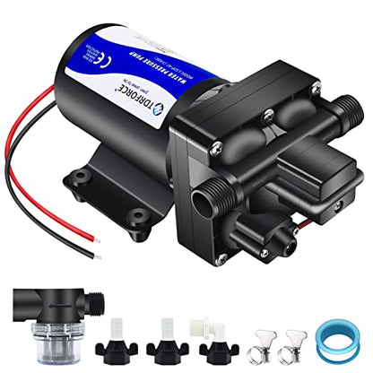 12V DC RV Fresh Water Booster Pump - 5 GPM, 70 PSI, Self Priming, Diaphragm Washdown Pump for Boats - style: 540f-5gpm 12v