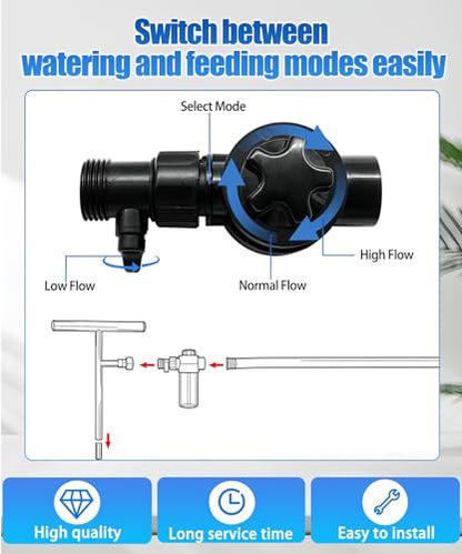 2pcs 4oz Fertilizer Injector Bottle with Valve and Hose Adapter - color: 2pcs