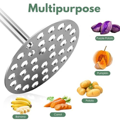 Potato Masher Manual Potato Press for Kitchen Tool,Heavy Duty Stainless Steel Potato Masher Kitchen Tool & Food Masher Potato Smasher Perfect for Bean, Vegetable, Fruits, Avocado, Meat - size: 7 x 2.5 inches