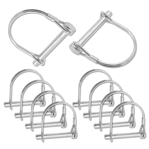 10-Pack Safety Coupler Hitch Pins with Round Loop 1/4 x 2 Inch - size: 1/4"x2"