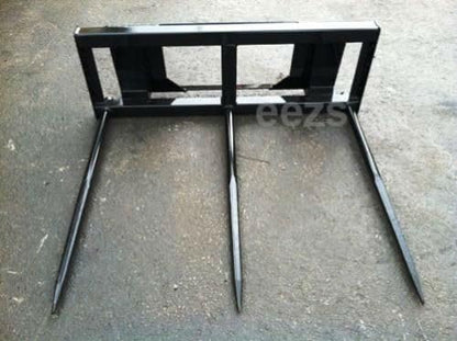 Skid Steer Attachment, 3 x 39" Hay Bale Spear, Rated 3000 LB, Quick Attach - size: 3 x 39"