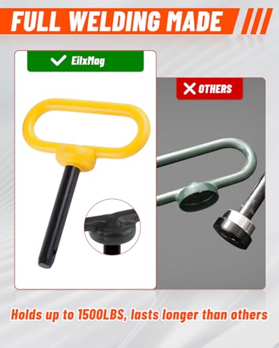 2Pack 1/2 x 3 Trailer Hitch Pin, Trailer Tow Hitch Pin and Clip - color: YELLOW, size: 2-Pack