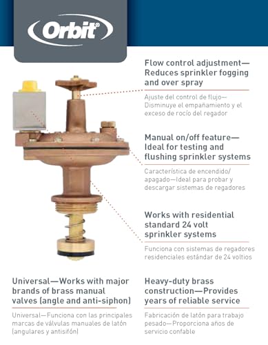 Orbit 3/4 in. Brass Automatic Converter Sprinkler Valve - 57034 - size: 0.75 Inch, style: Brass