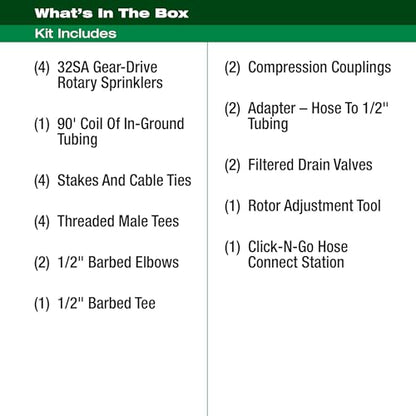 Rain Bird 32HE Professional Pop-Up Sprinkler, Click-N-Go - style: Pro Rotor In-Ground Sprinkler System Kit