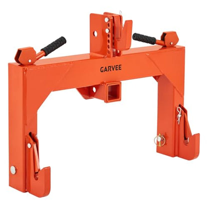 Garvee 3 Point Quick Hitch, 3000lbs 3-Pt Trailer Hitch Attachments with 2" Receiver Adaptation to Category 1 Tractor with 5 Level Adjustable Bolt