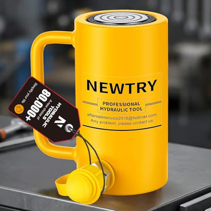 NEWTRY 20T Long Hydraulic Ram Jack, 4" Stroke Porta Power Auto Retract - size: 20T