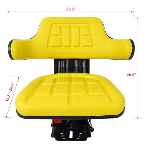 Universal Tractor Suspension Seat with Tilt - Yellow | Fits Ford/New Holland Models