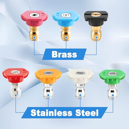 Tool Daily Pressure Washer Nozzle Tips, Multiple Degrees, 3.5 GPM, 7 Pack - size: Orifice 3.5-7 pack