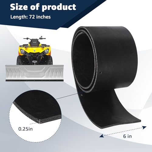 Universal Drilled Snow Plow Blade Flap 72" x 6" x 1/4"Rubber Snow Deflector
