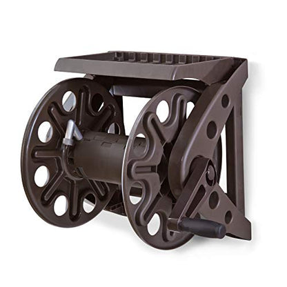 Liberty Basics 512 Wall Mounted Hose Reel with Shelf, Bronze - style: Hose Reel