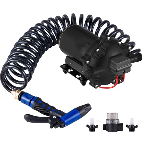 VEVOR Water Diaphragm Pump 5.5 GPM 12V Washdown Pumps Automatic 70 PSI Pump for Car Washing, Agricultural Irrigation, Boats, Marine Yacht - size: 12V, 5.5GPM, 70PSI