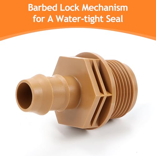 12 Pieces 3/4 Inch PVC to 1/2 Inch Drip Irrigation Adapter Fittings, 3/4" Male Pipe Thread(MPT) x 1/2" Drip Line Barbed Coupling Connectors 3/4-in PVC to 1/2-in Poly Tubing Adapter - size: 3/4" Thread To 1/2" Coupling