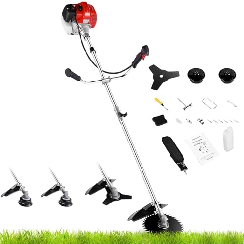 4 in 1 String Trimmer,58CC Gas Powered Weed Eater, Red - color: Red