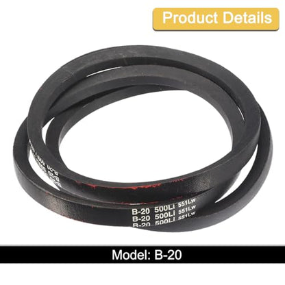 uxcell 3 Pack B-20 Classic Wrapped V-Belt, 23" Outside Circumference, Black Industrial Rubber V-Belt - size: B20