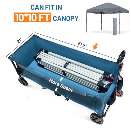 Timber Ridge 51.2'' Extended Collapsible Wagons Carts Foldable - color: Blue, size: 400L