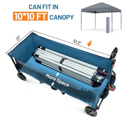 Timber Ridge 51.2'' Extended Collapsible Wagons Carts Foldable - color: Blue, size: 400L